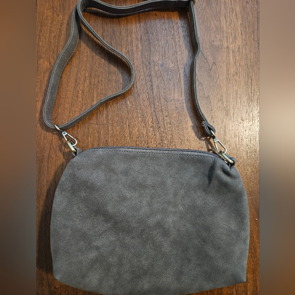 Joy Susan Gray Suede Crossbody Bag